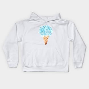 blue gypsopgila flowers cone watercolor Kids Hoodie